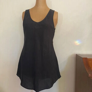 Soft Surroundings sz S silk tank top charcoal grey great pre owned condition
